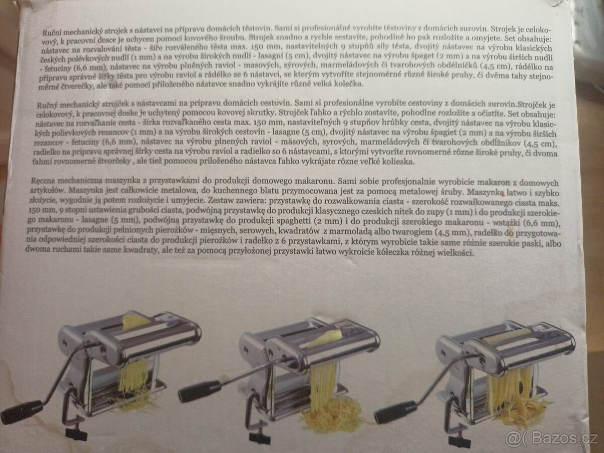 Strojek na nudle Orion / domácí těstoviny - 3