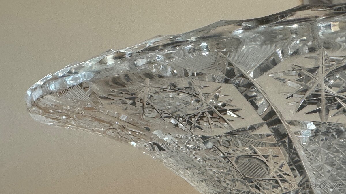 Ručně broušená křišťálová mísa Symfonie světla, -50% - 3