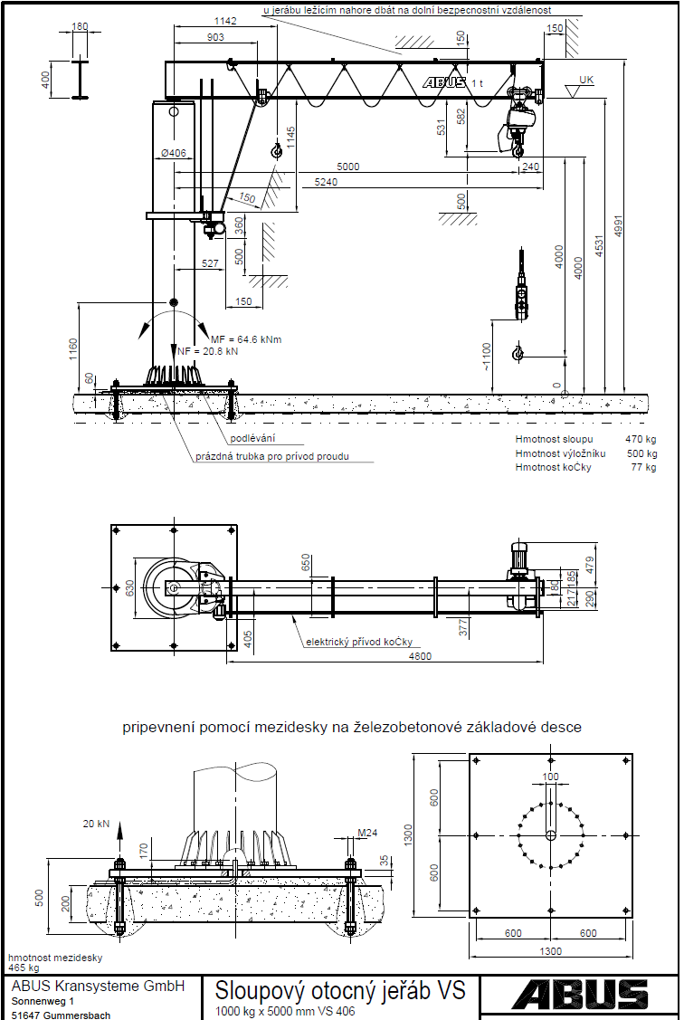 Sloupový jeřáb 1000kg - 3
