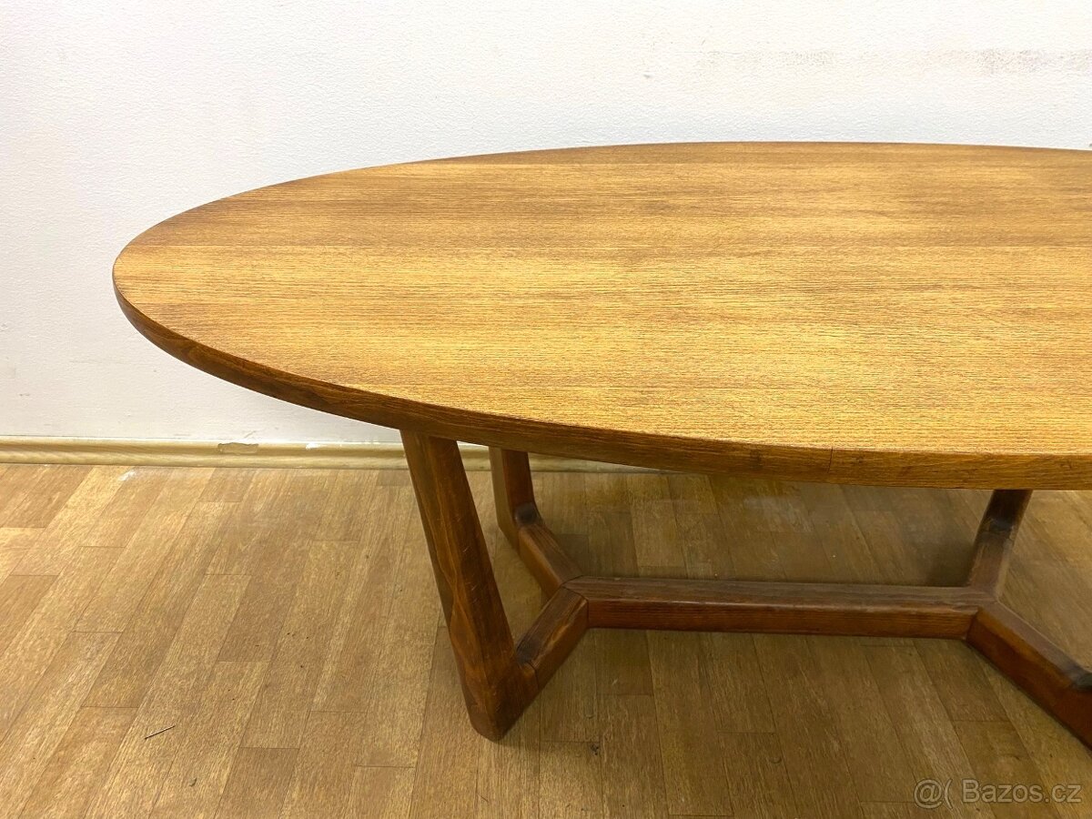 Retro stolek oválný 60. léta Dřevotvar - 3