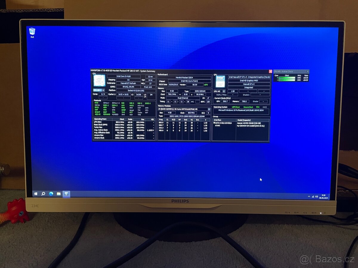 PC HP 280 G1 / Core i3-4160 / 8 GB RAM / SSD - 3