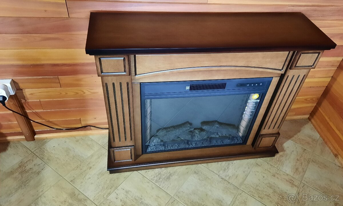 Nový elektrický nádherný krb Artiflame (dub) - 3