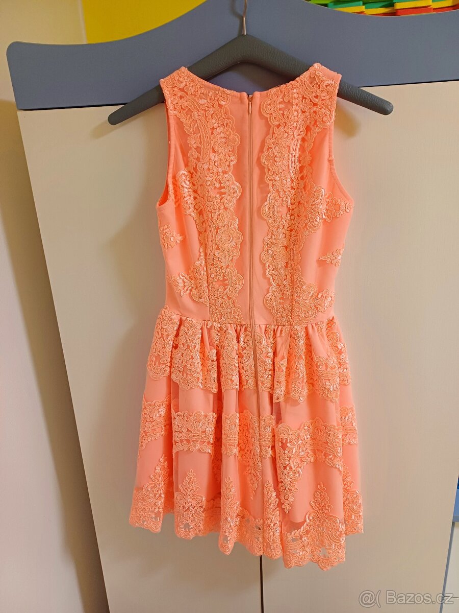 Nádherné společenské I plesové šaty s krajkou, vel. 36 - 3