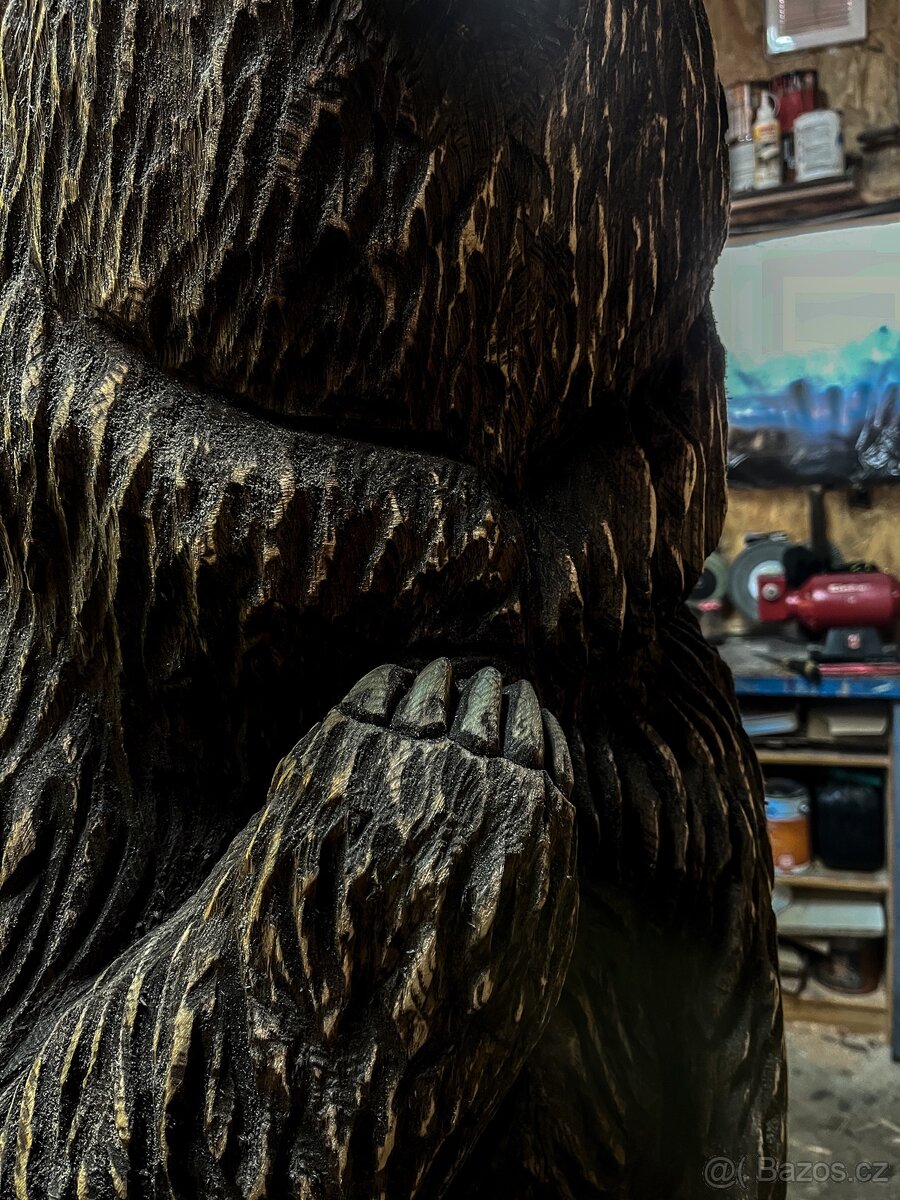 Dřevěné sochy do zahrady socha medvěda - 3