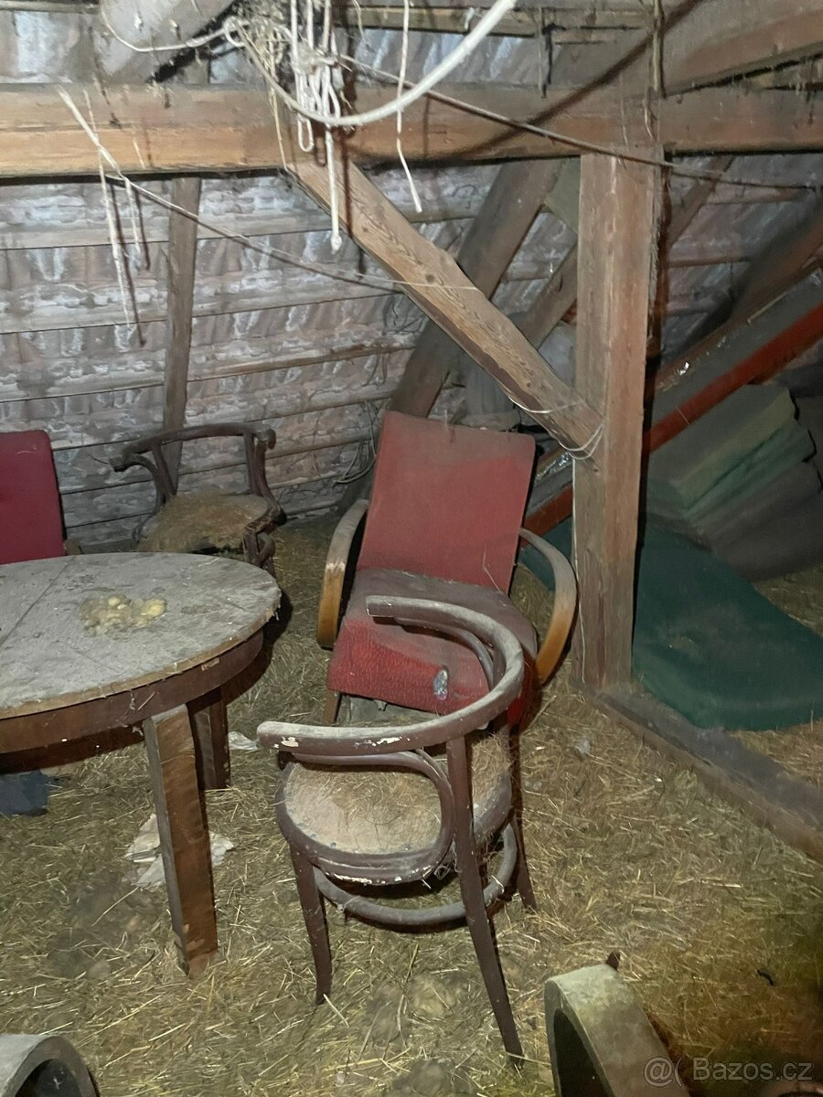 Starožitná křesla, židle a stůl - 3