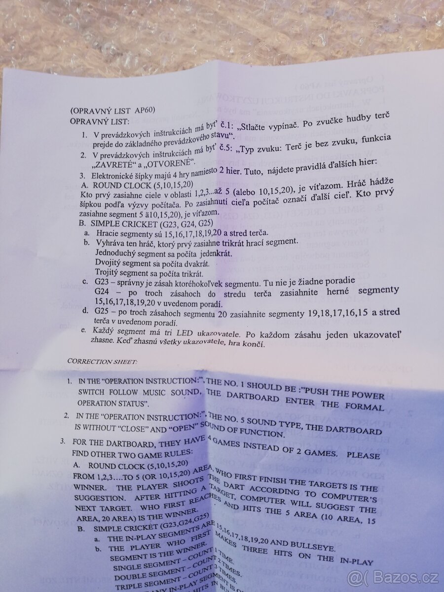 Elektronické terč + Elektronic DARTBOARD model AP60 - 3