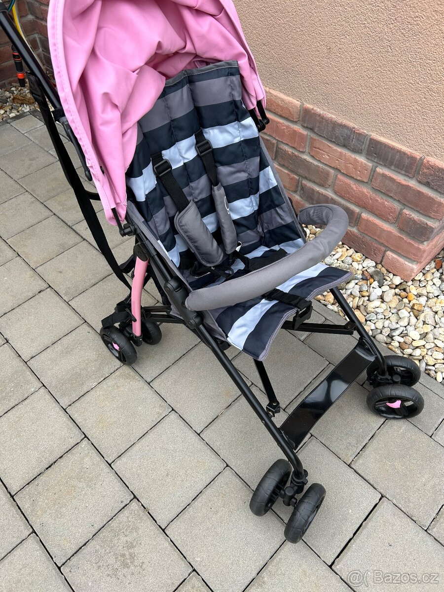 Kočárek BOMIMI Ligero, NOVÝ, barva růžová/šedá - 3