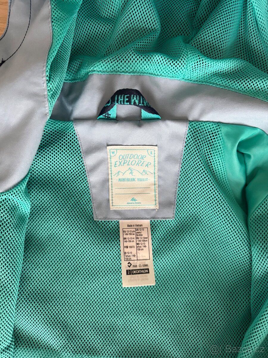 Dívčí turistická nepromokavá bunda MH 500 modrá - QUECHUA - 3