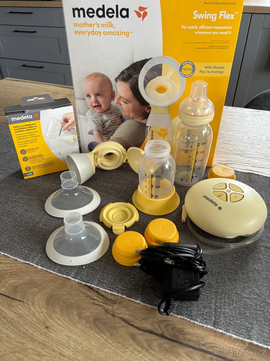 Medela swing flex odsávačka (v záruce) + Medela sáčky na mat - 3