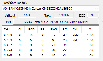 4x4GB 16GB DDR3 1866 - 3