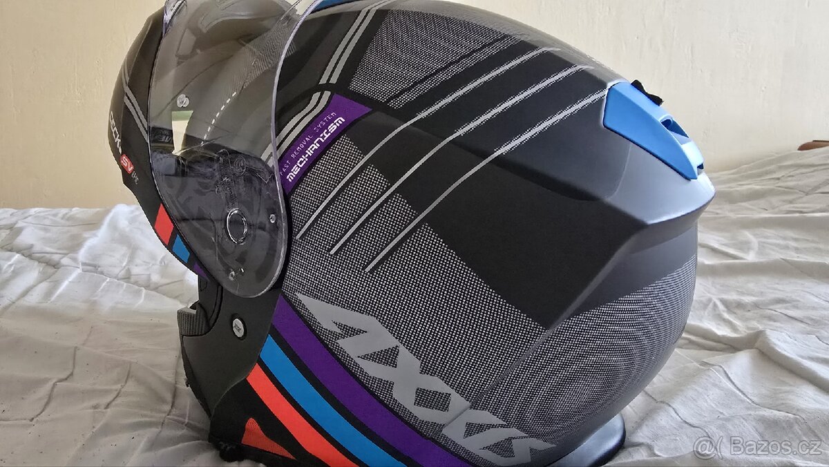 Přilba helma na motorku Axxis vyklápěcí vel. L - 3