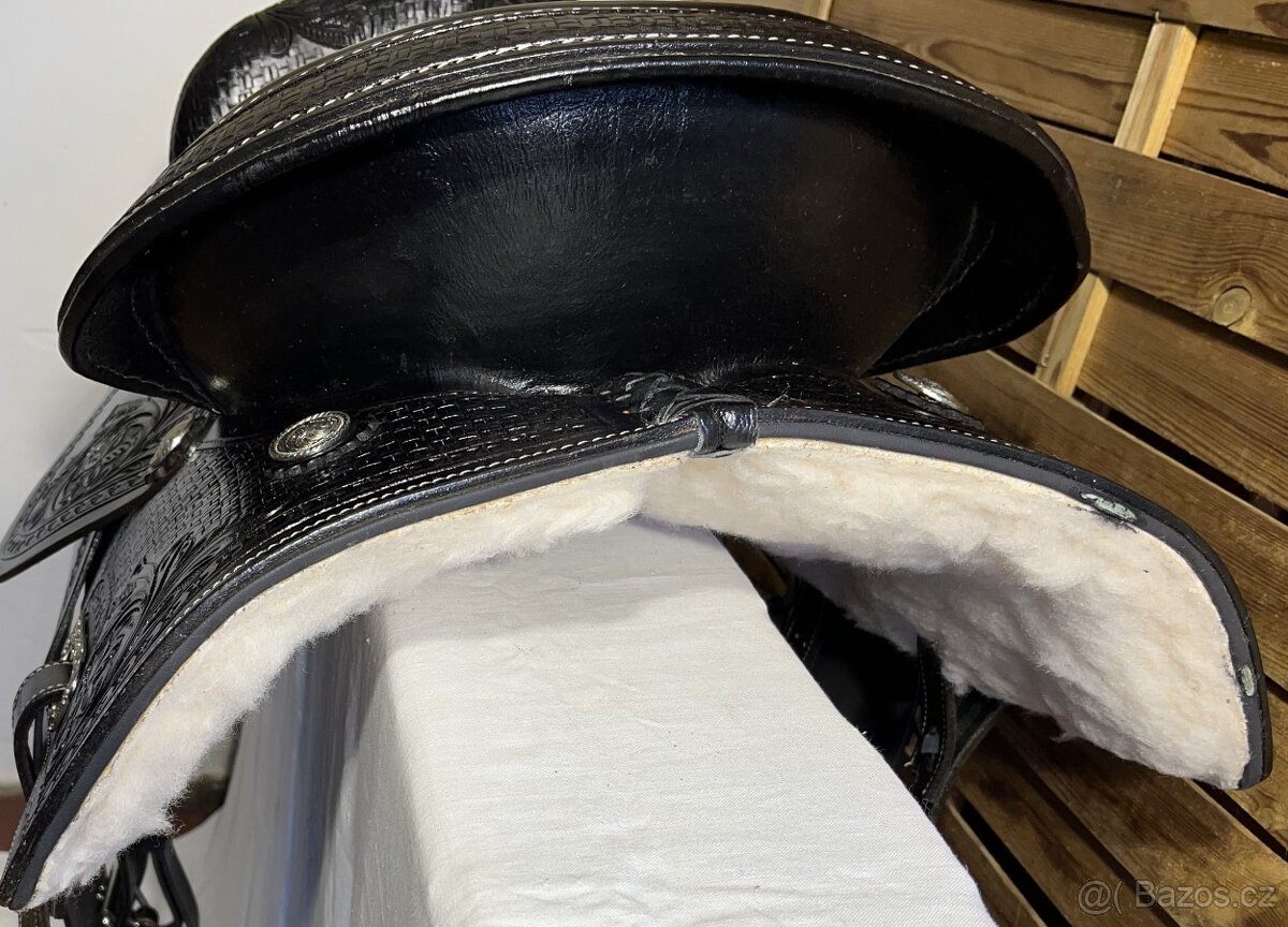Westernové sedlo 20) černé Basket s úzkou bordurou - 3