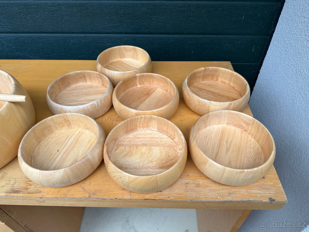 Sada dřevěných salátových misek - 3