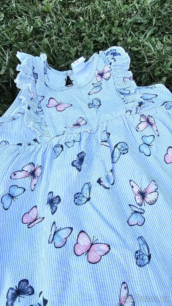 Nové šatičky s motýlky H&M vel.86(12-18m) - 3