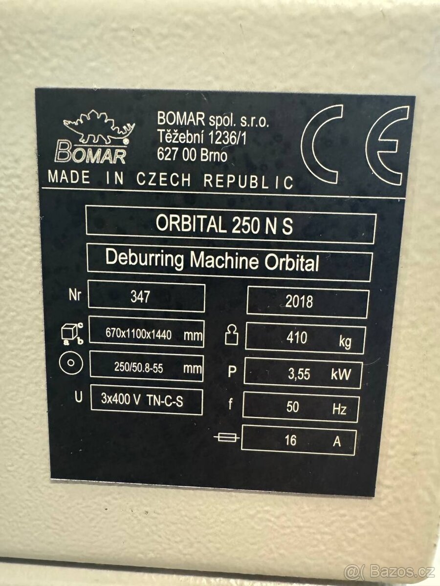 Odjehlovací stroj s variátorem Bomar Orbital 250N S - 3