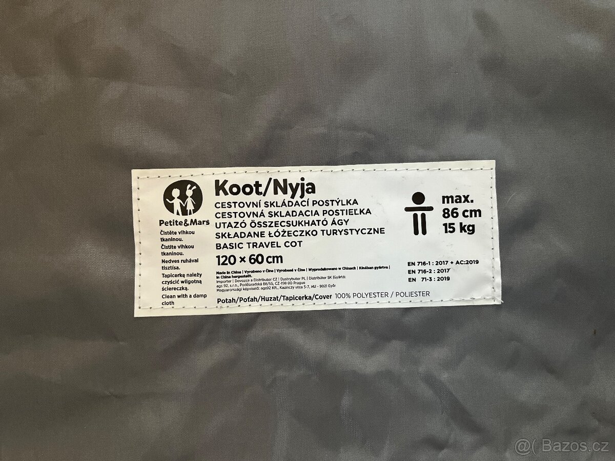 Cestovní postýlka Petit&Mars Koot Nyja top stav - 3