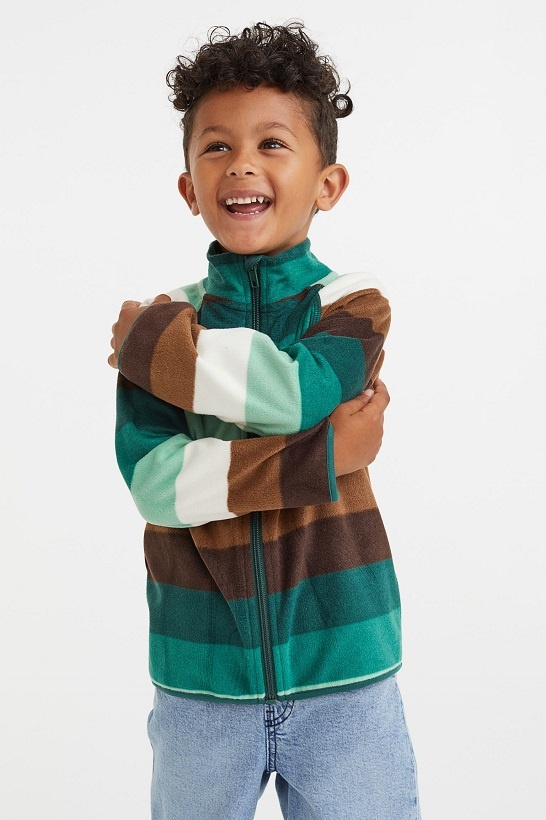 ☘️ PRUHOVANÁ MIKINA H&M flíska vel. 122/128 ☘️ - 3