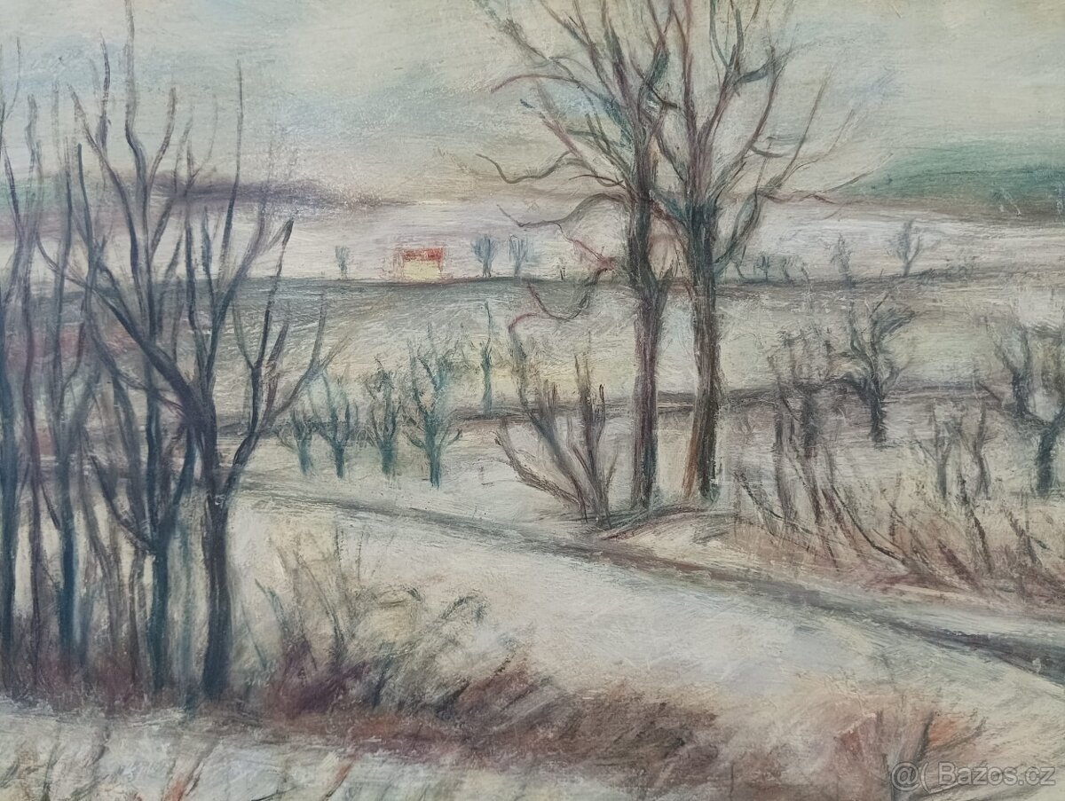 MARTA BENEŠOVÁ - BŘEHOVÁ OBRAZ OLEJ NA DESCE - 3