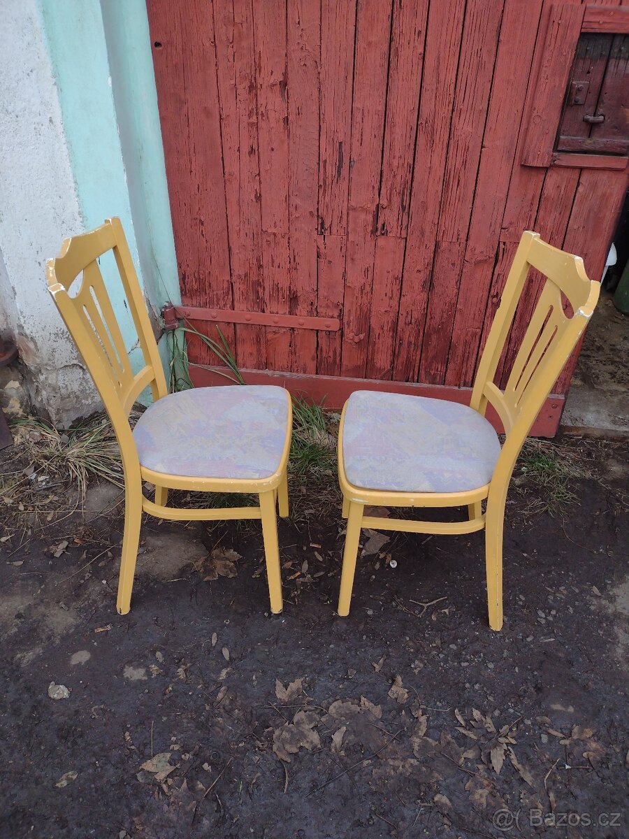 Stará kuchyňská židle - 2.ks - 3