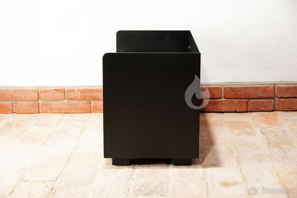 Zásobník, box na dřevo ke krbu ocelový 80x40x50cm - 3