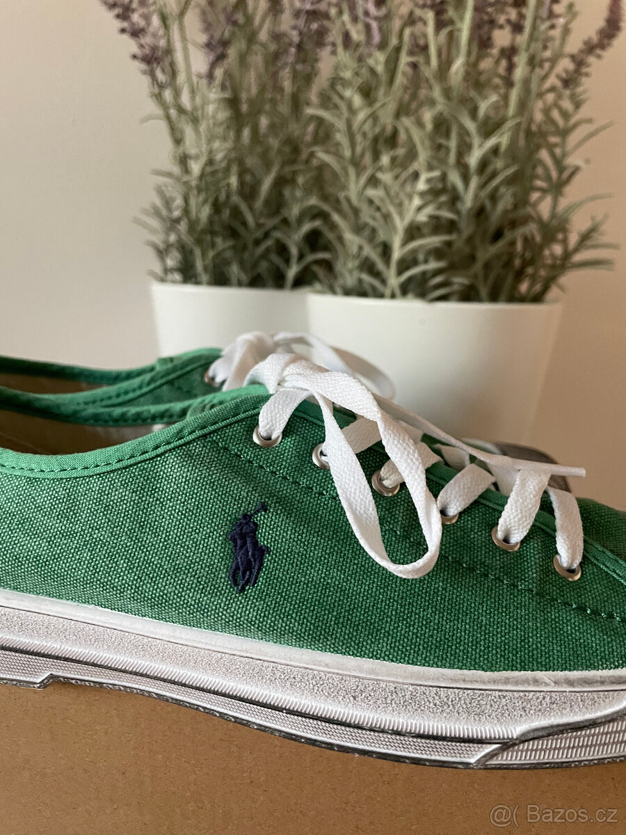 Nové zelené plátěné tenisky Polo Ralph Lauren, vel. 40 - 3