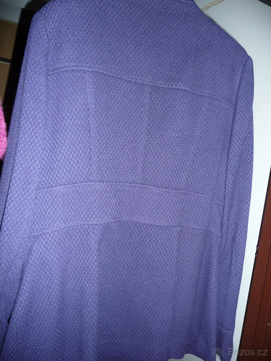 Kabát krátký dámský, podzimní indigová bar, vel.42 - 3