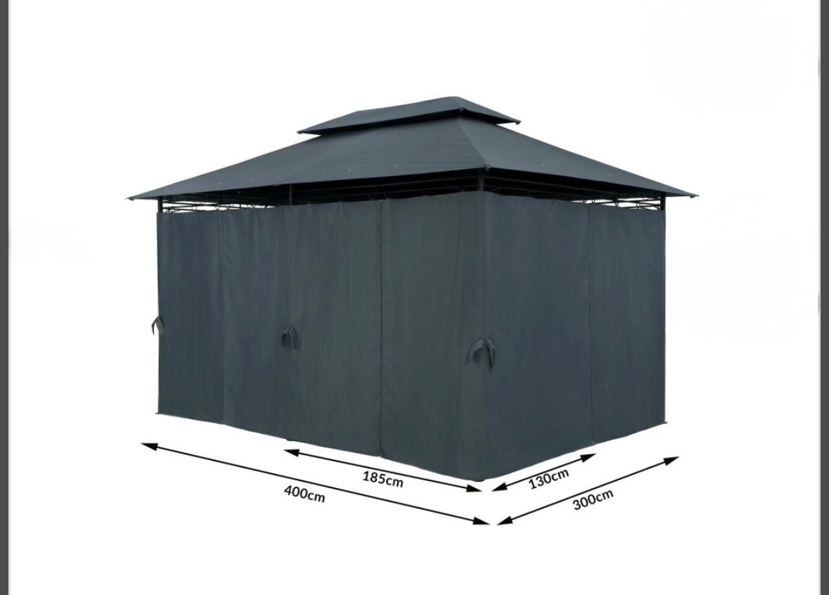 Zahradní altán 4x3 m - antracit - 3