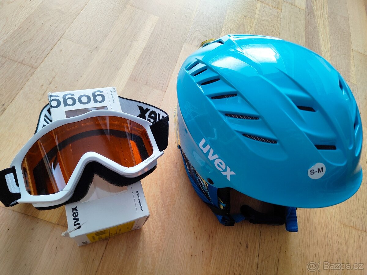 Dětská lyžařská helma 55-58 cm + brýle Uvex - 3