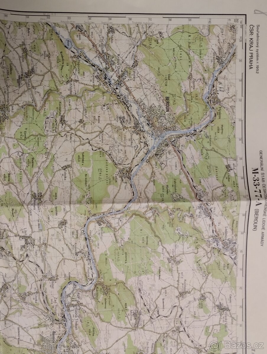 Prodám vojenskou mapu z roku 1956 - 3