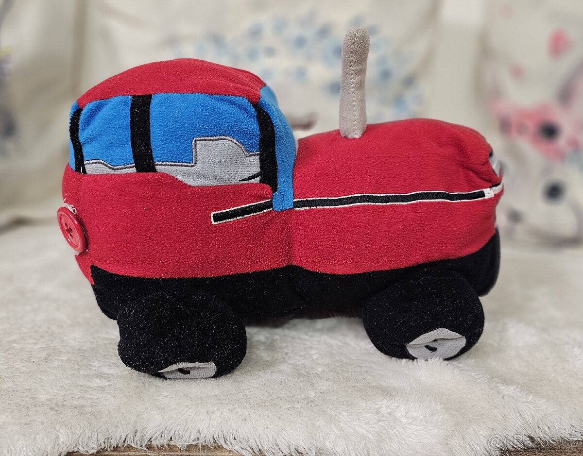 Plyšový červený traktor - 3