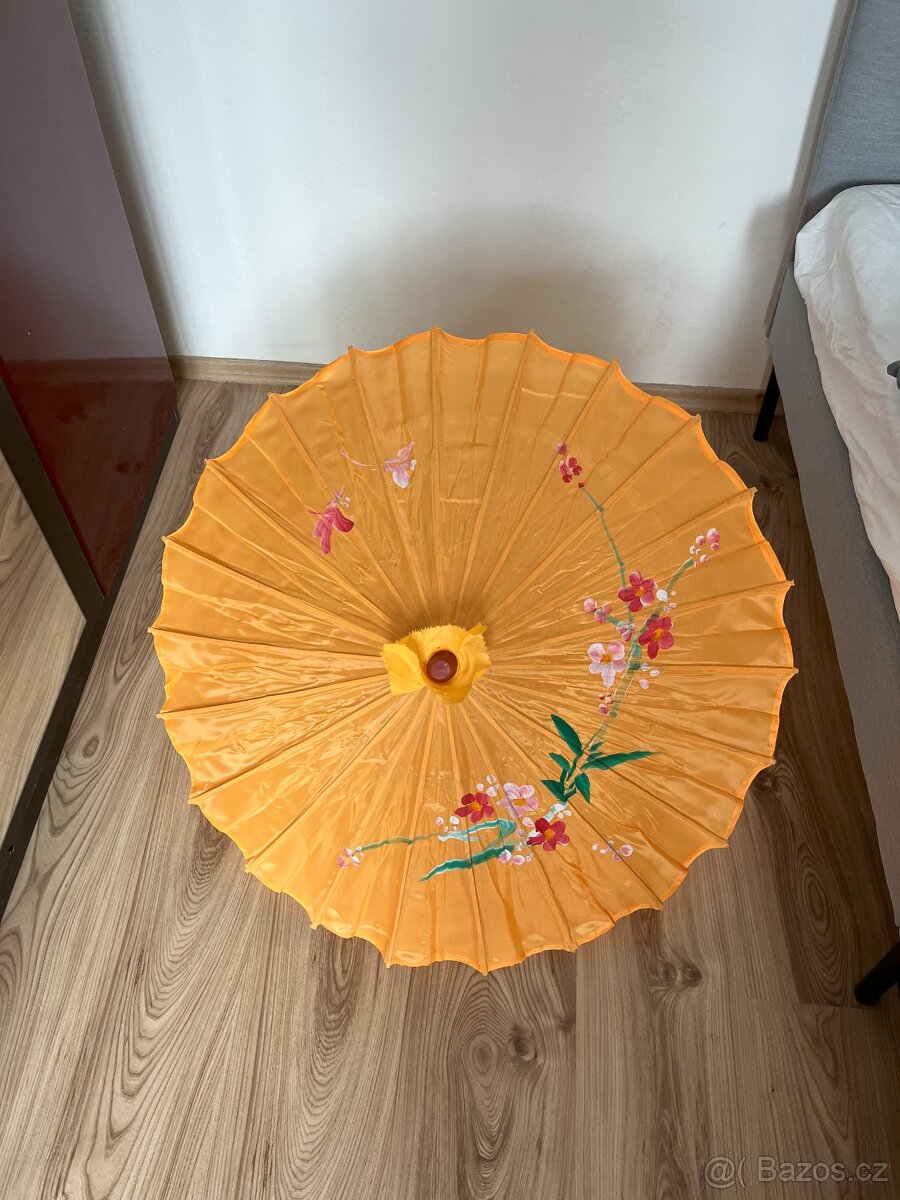 Bambusové okrasné deštníky, ručně malované, 2 ks - 3