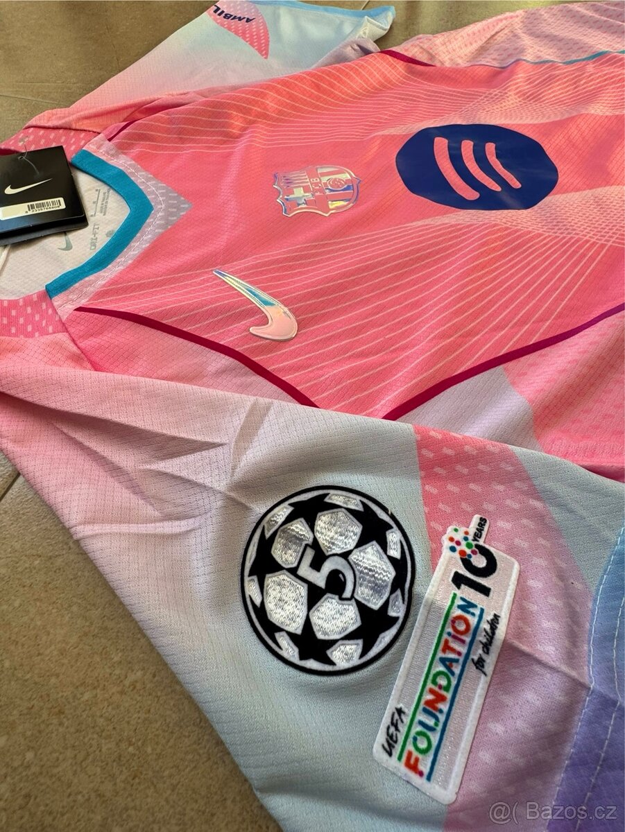 Fotbalový dres a kraťasy FC Barcelona růžový 90 Yamal #10 - 3