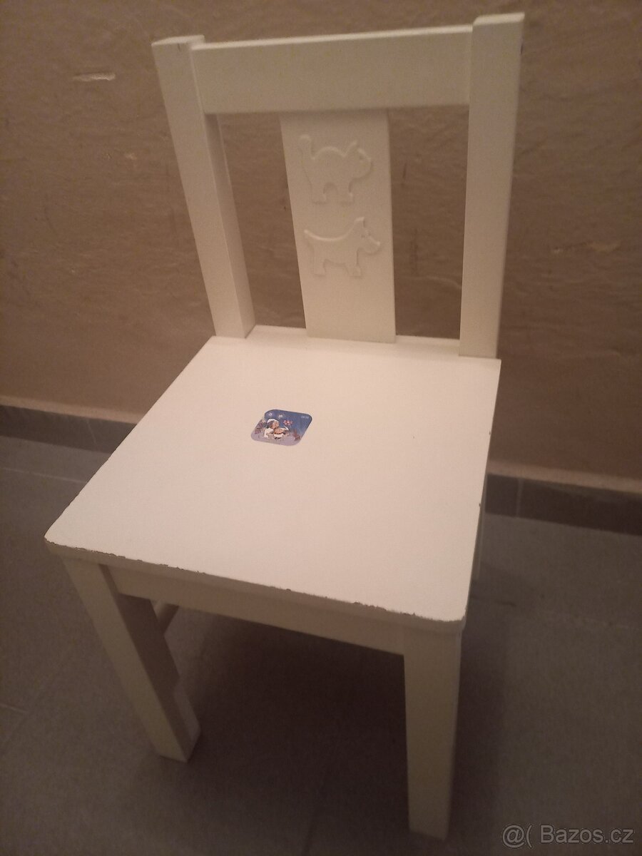 DĚTSKÁ DŘEVĚNÁ ŽIDLIČKA IKEA BÍLÁ KRITTER - 3