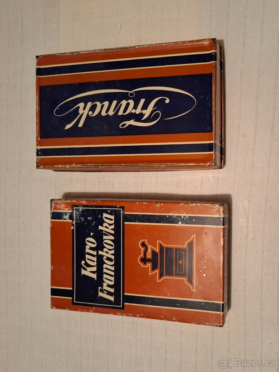 Plechová krabička káro frankovka 2× - 3