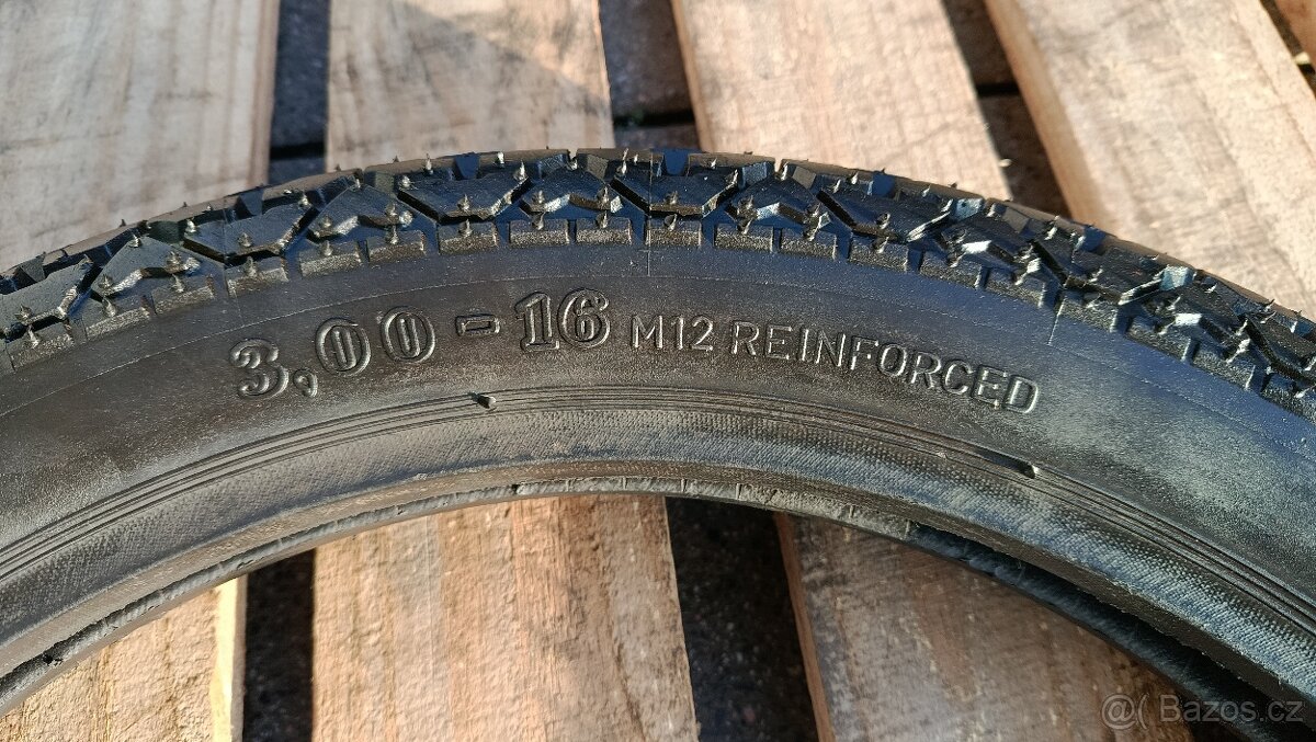 Barum 3,00-16 M12 originál nejetá pneu pro Jawa ČZ - 3