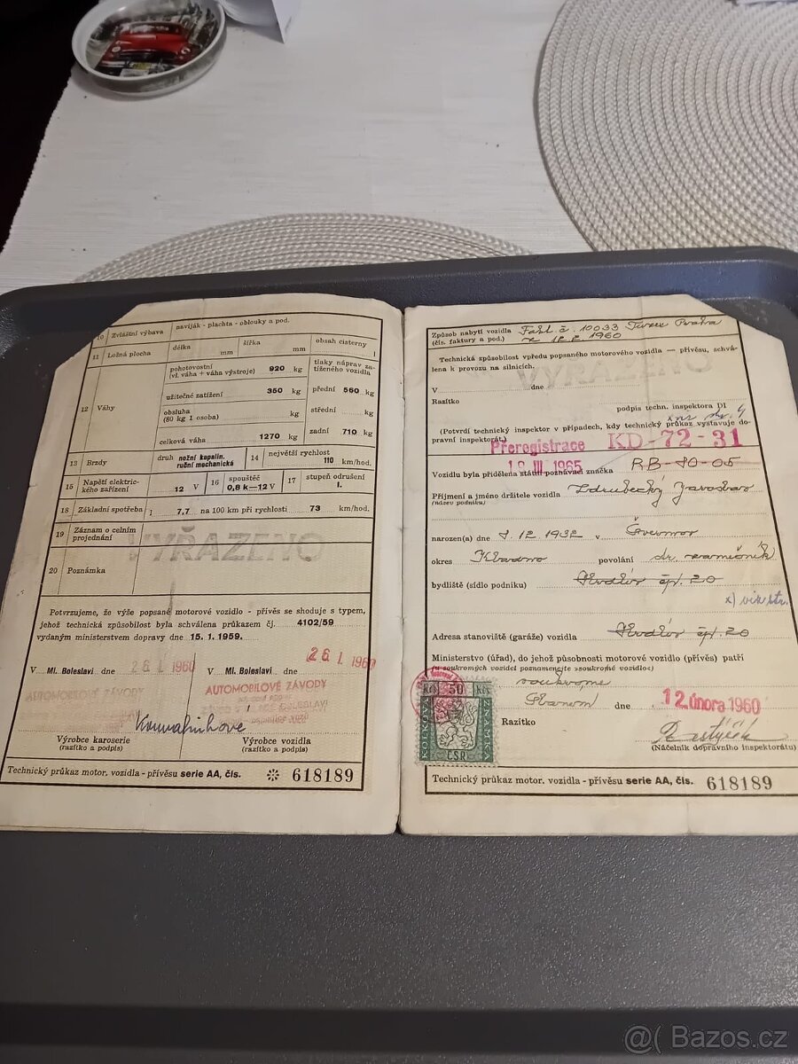 Technický průkaz Škoda Octavia 985 Tudor - 3