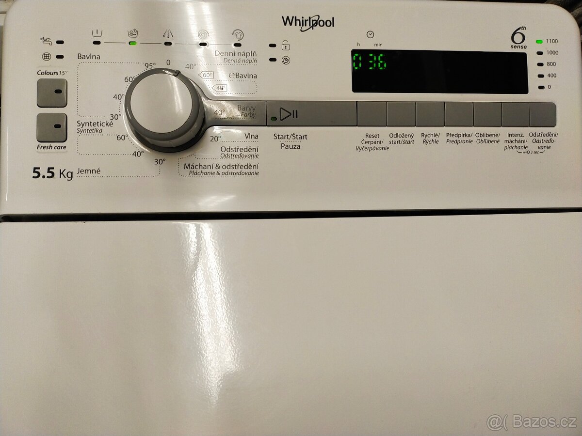 Prodám plně funkční dig.pračku zn. WHIRLPOOL-5,5 kg-DOVEZU- - 3