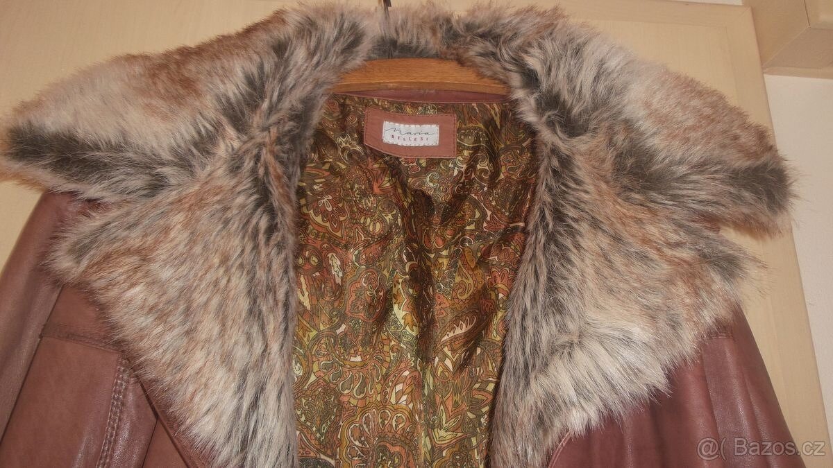 Luxusní dámský kožený kabát-jehněčí kůže, vel. 48 - 3