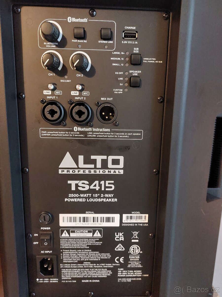 Prodam 2ks novy reproboxy Alto Professional TS415 - 3