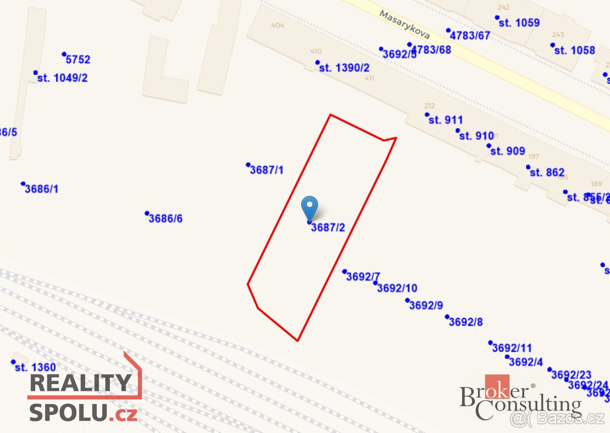 Prodej, pozemky/zahrada, 1178 m2, Masarykova, Město, Domažli - 3
