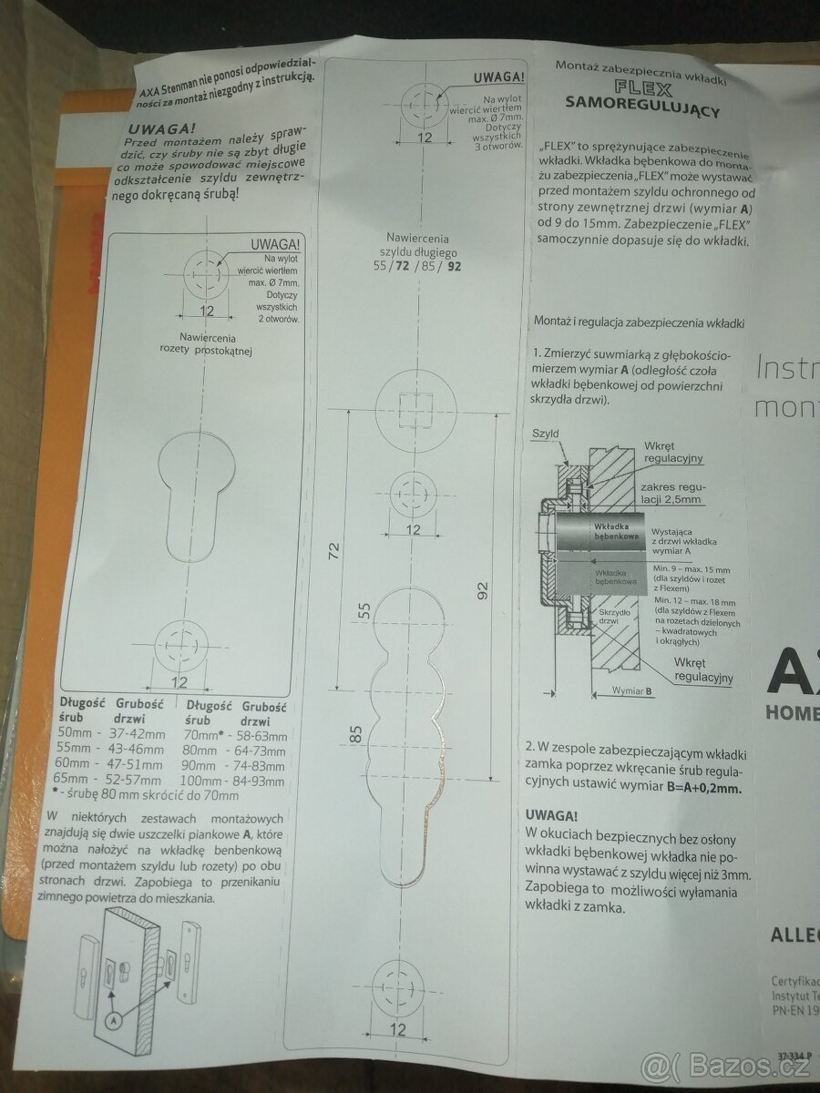 Spolehlivé bezpečnostní kování PORTA – PC 92 inox - 3
