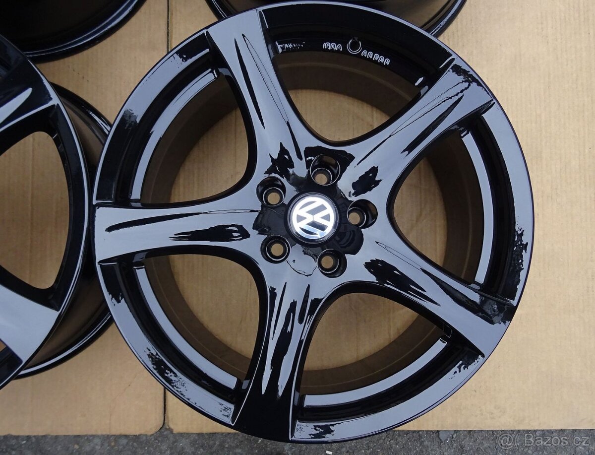 Alu disky na VW, Škoda, 18", 5x112, ET 35, šíře 8J, černé - 3