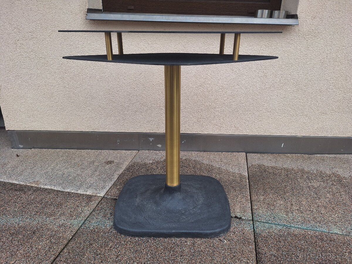 Industriální stolek z mosazi, litiny a železa - 3