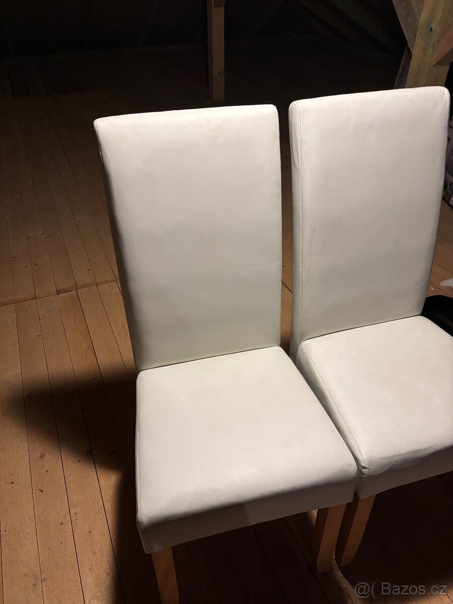 Bílé jídelní židle 6 ks - 3