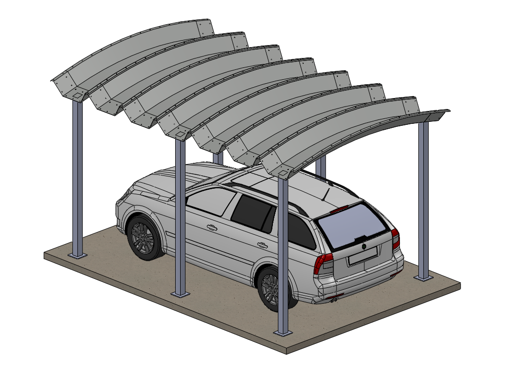 Střecha / přístřešek - ocelové díly - 3