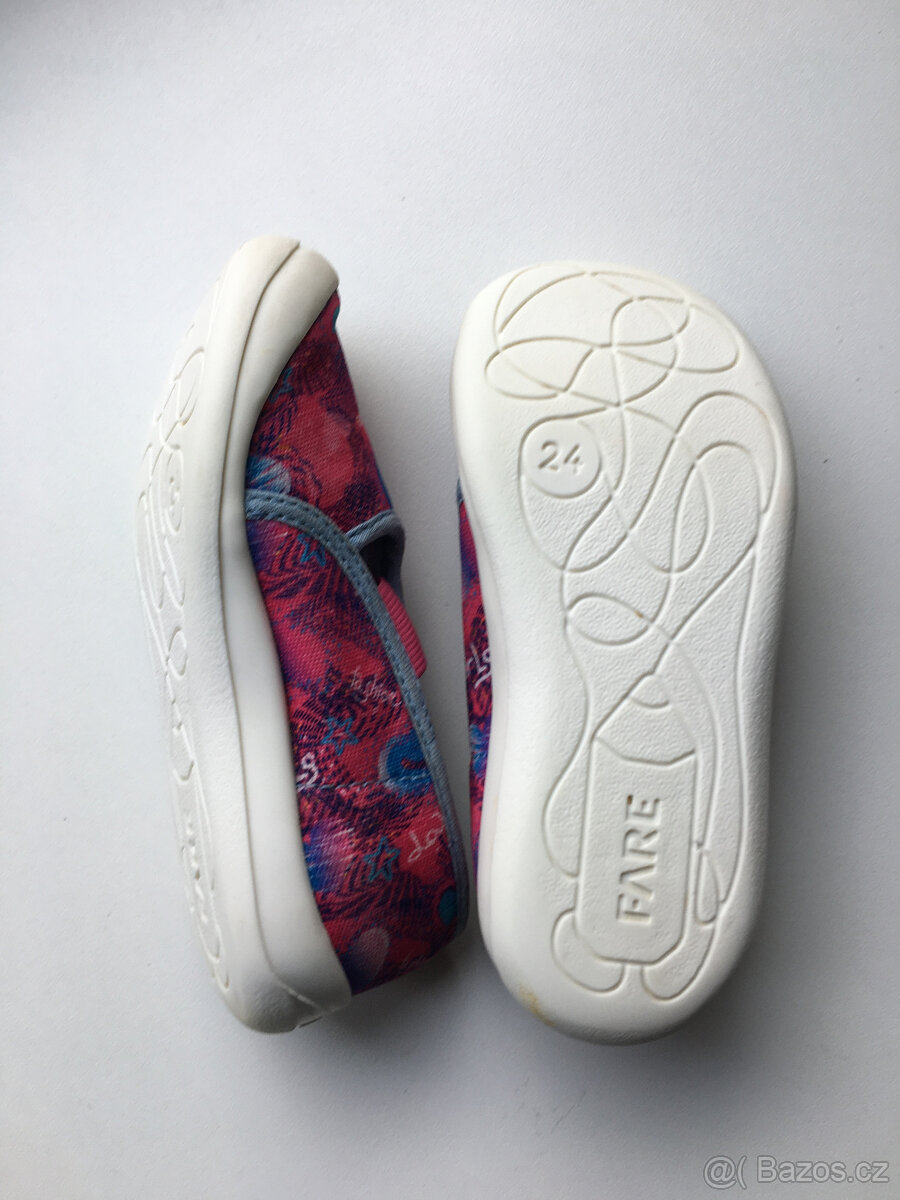 Růžové vzorované bačkory 24 Fare - 3