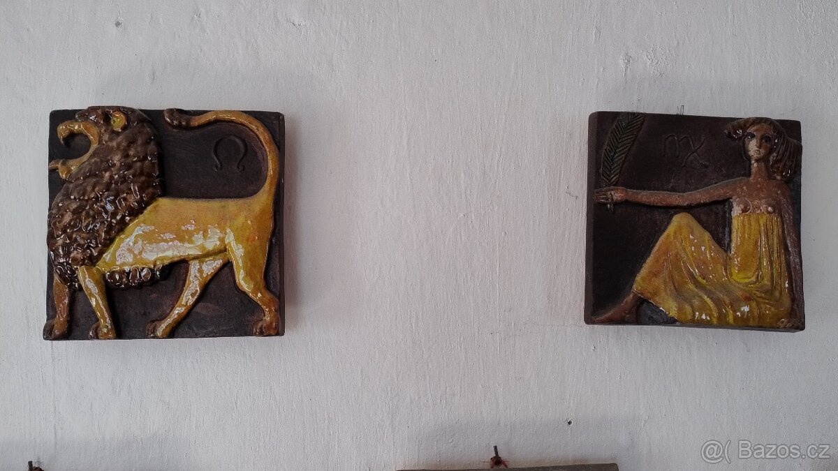 Keramické glazované kachle zvěrokruh - 3