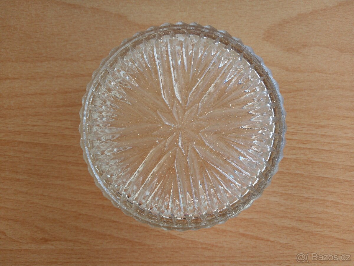 Retro cukřenka popelník nádoba skleněné bez víčka - 3
