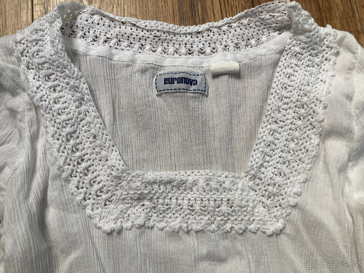 Bílé šaty s madeirovou krajkou (vel. 38) - 3