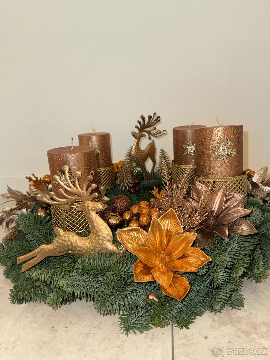 Adventní věnec - Mocha Mousse -Luxusní Dekorace - 3